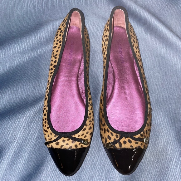 Coach Cheetah Print Genuine Haircalf & Cap Toe Ballet Flat KUDOS Women Sz 8.5 - Picture 2 of 9